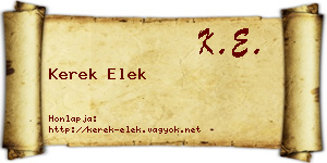 Kerek Elek névjegykártya